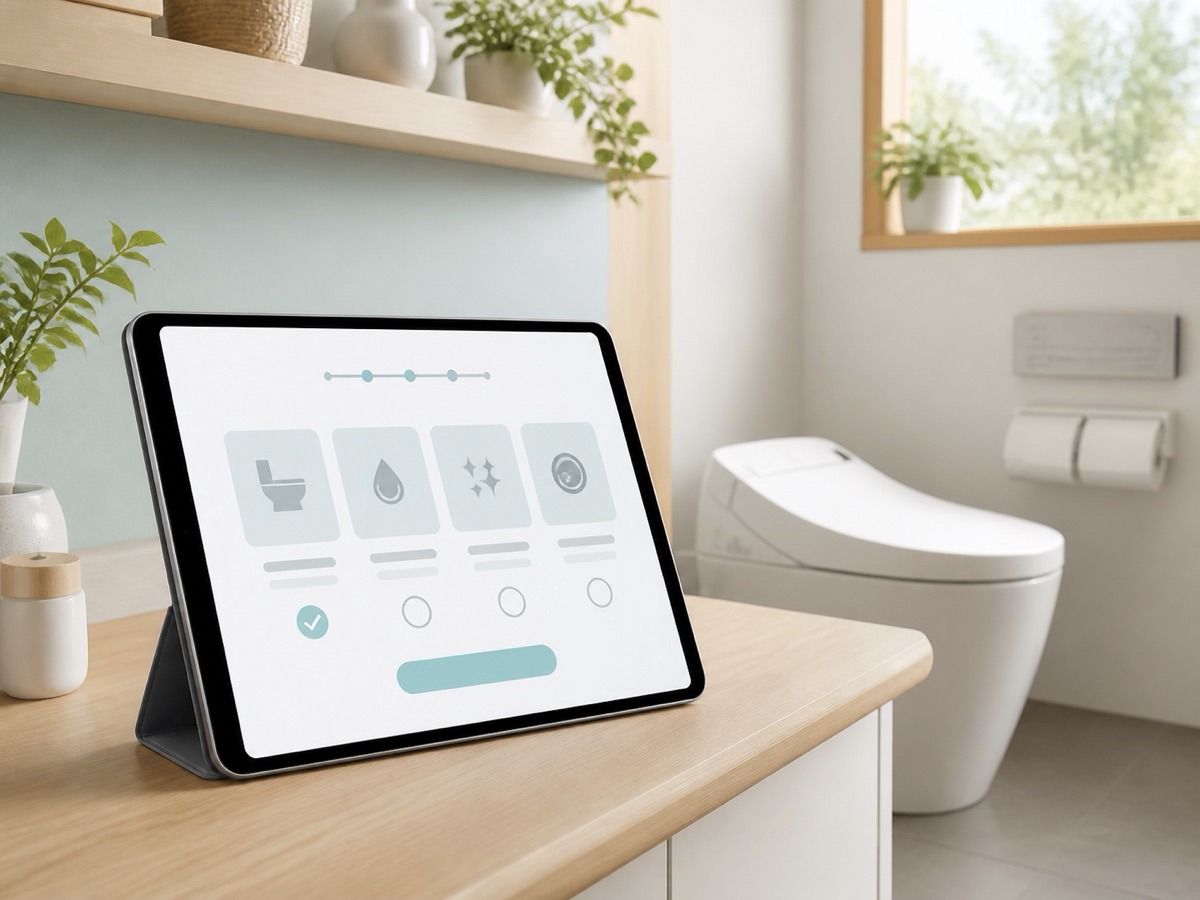 タブレットで条件を選ぶトイレリフォーム診断のイメージ